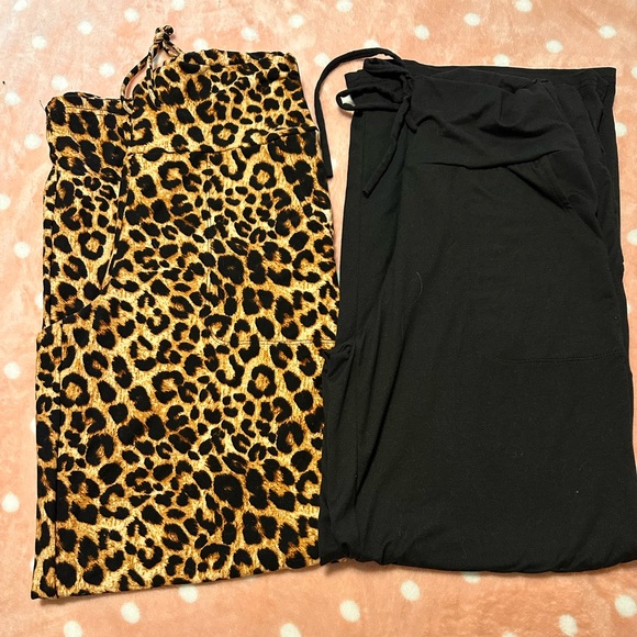 Leopard Print and Black Lounge Pants - Picture 1 of 7